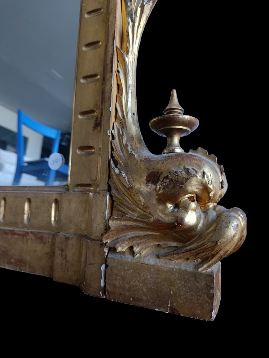 Grand miroir sur pied de la seconde moitié du XIXe siècle-photo-3