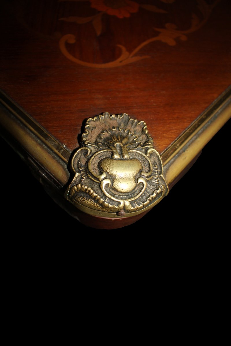 Elegant French Transition Style Card Table, Late 19th Century-photo-4