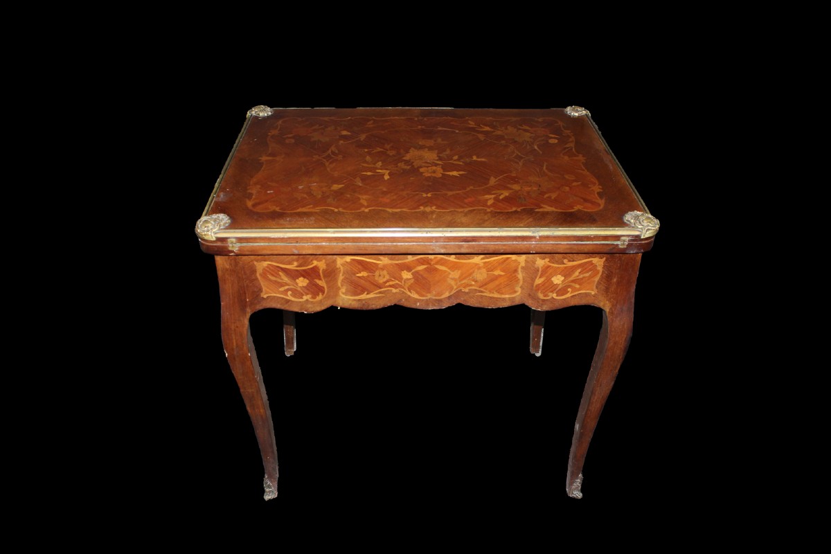 Elegant French Transition Style Card Table, Late 19th Century