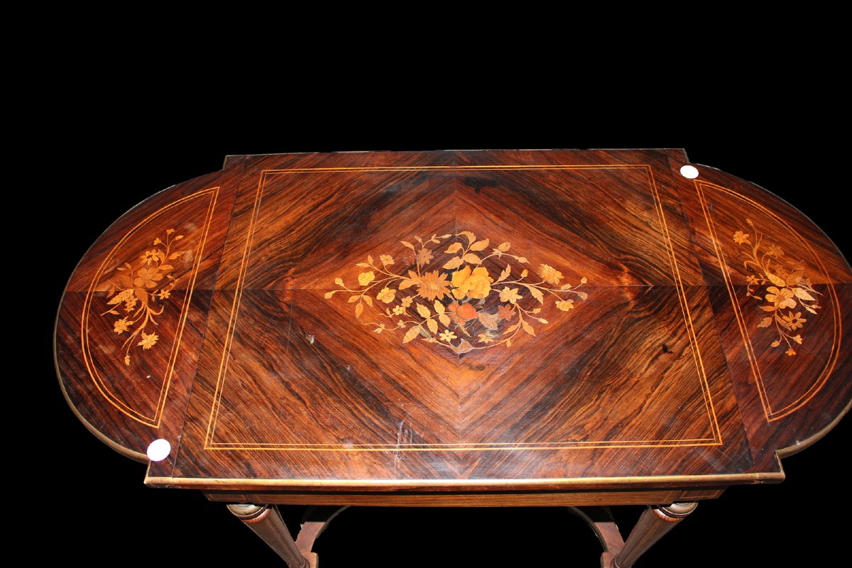 Louis XVI Style Winged Table – Second Half Of The 19th Century-photo-4