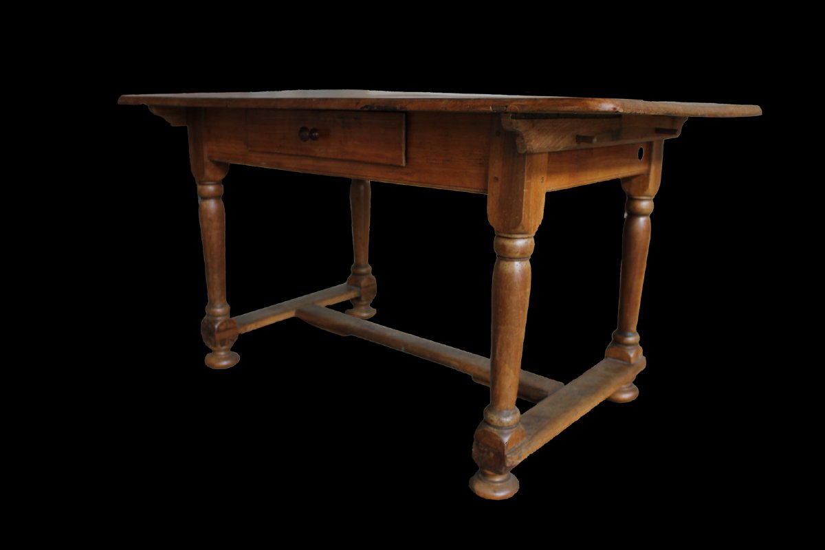 Table rustique française en merisier massif – seconde moitié du XIXe siècle-photo-3