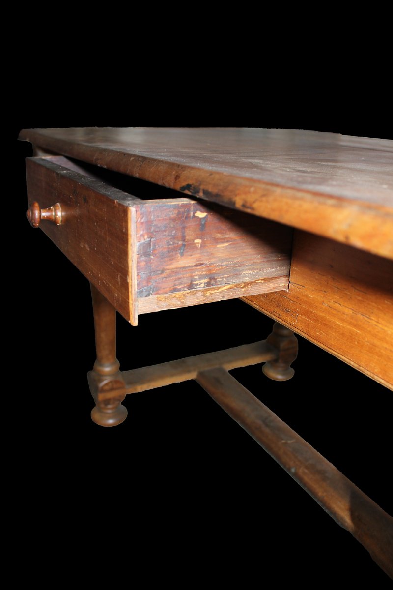 Table rustique française en merisier massif – seconde moitié du XIXe siècle-photo-1