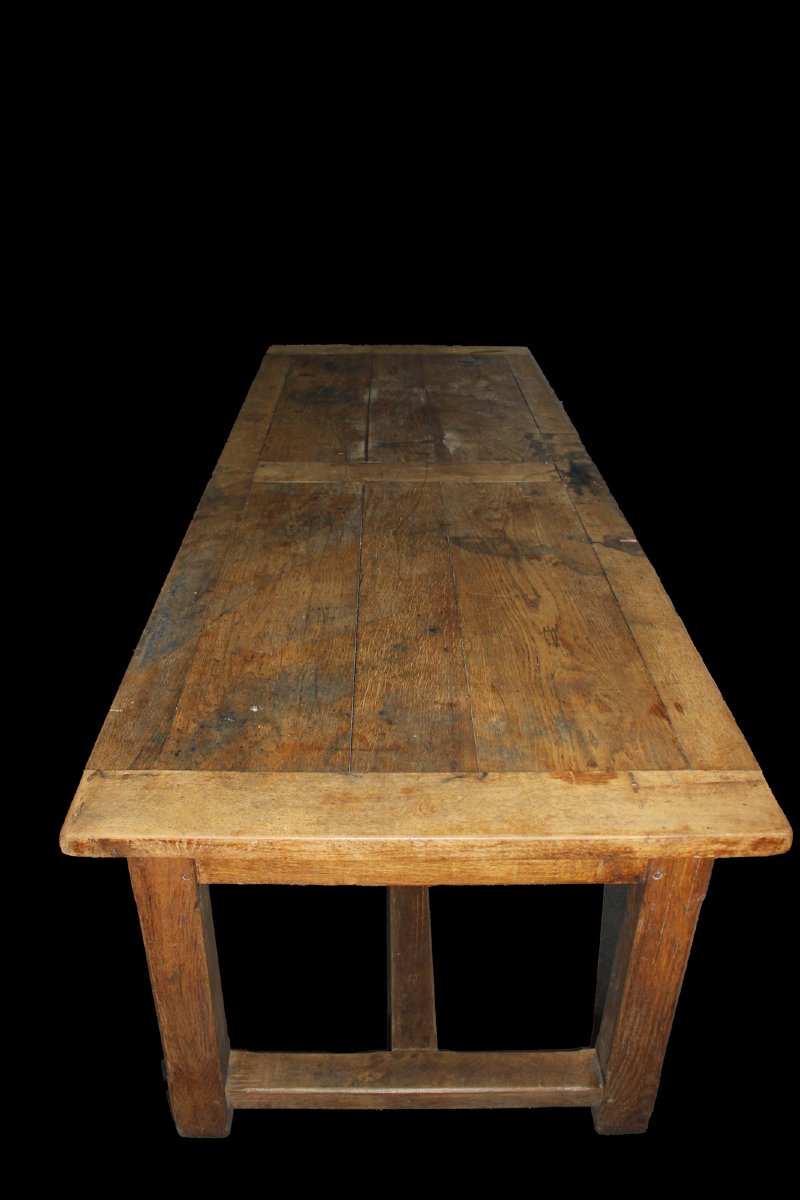 Large Rustic Oak Table - Late 19th Century-photo-2