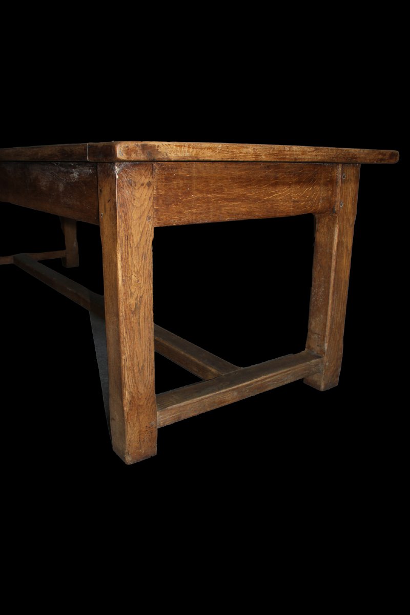 Large Rustic Oak Table - Late 19th Century-photo-3