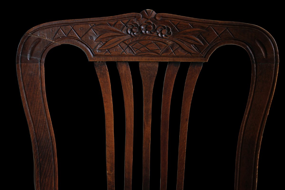 Group Of 4 French Provencal Chairs From The Late 19th Century-photo-3