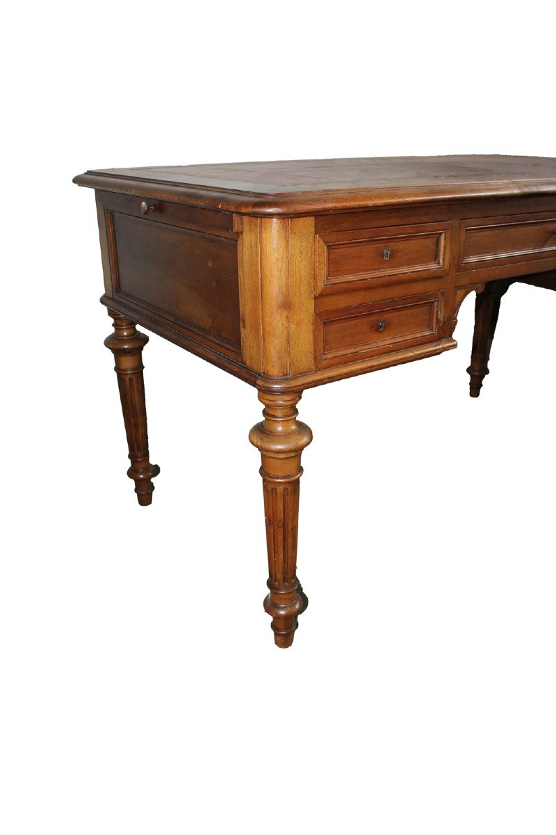 French Louis XVI Style Walnut Desk, Second Half Of The 19th Century-photo-4