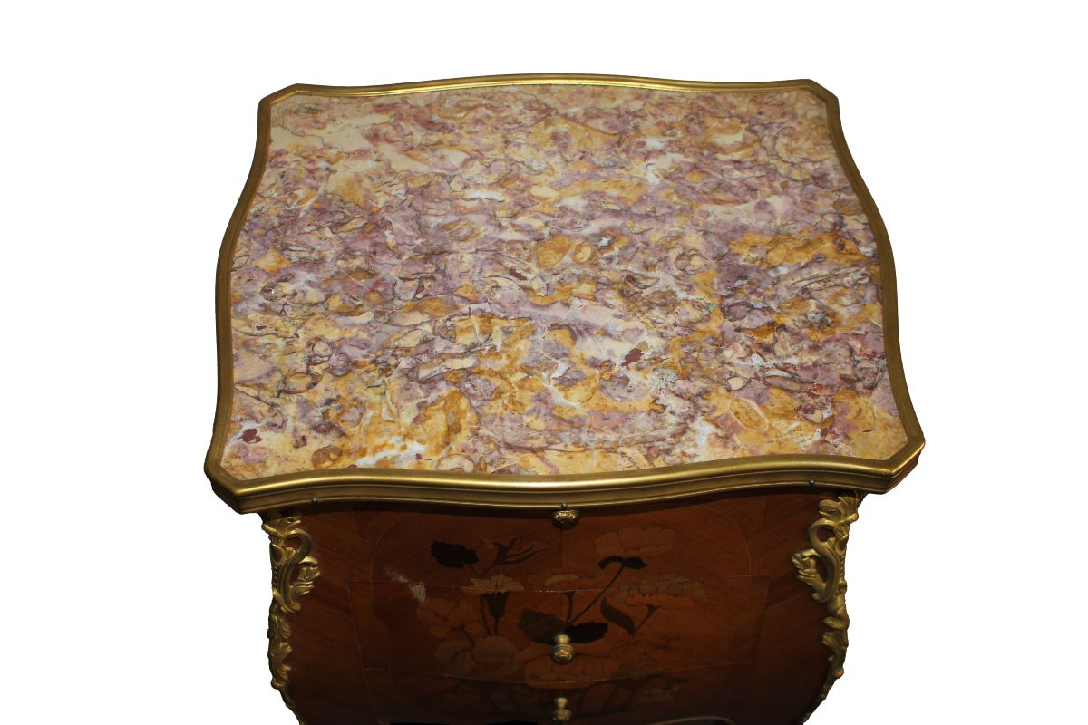 Chevet parisien français en bois de rose, style Louis XV, seconde moitié du XIXe siècle-photo-3