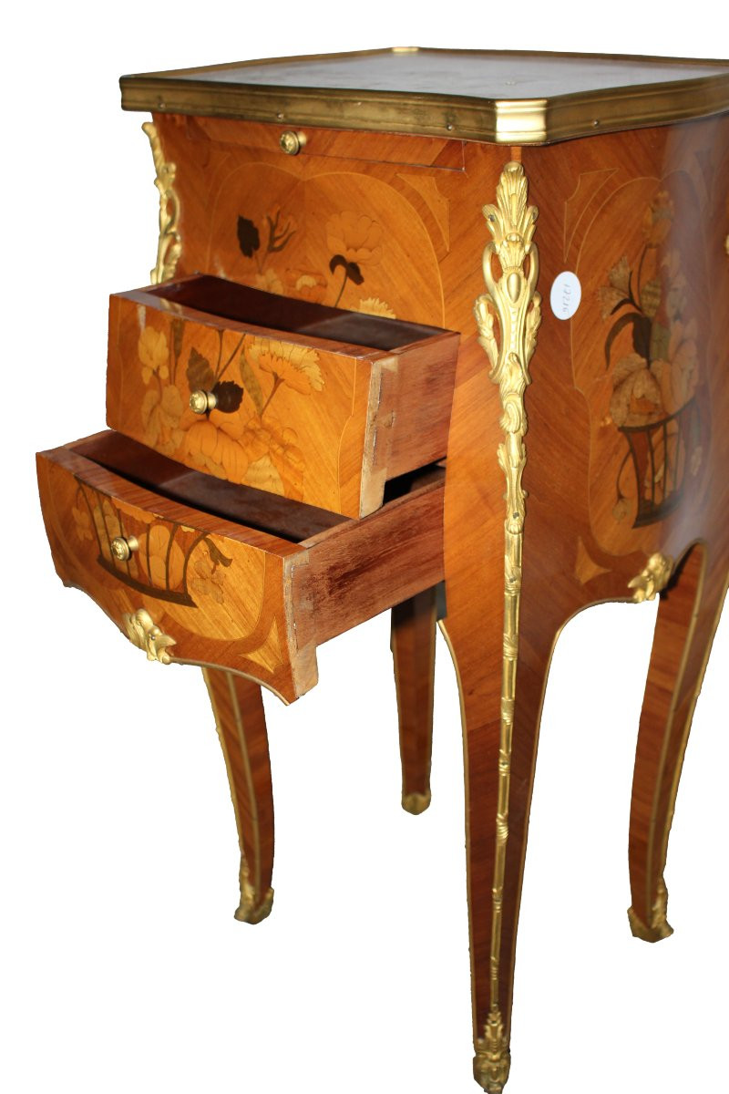 Chevet parisien français en bois de rose, style Louis XV, seconde moitié du XIXe siècle-photo-1