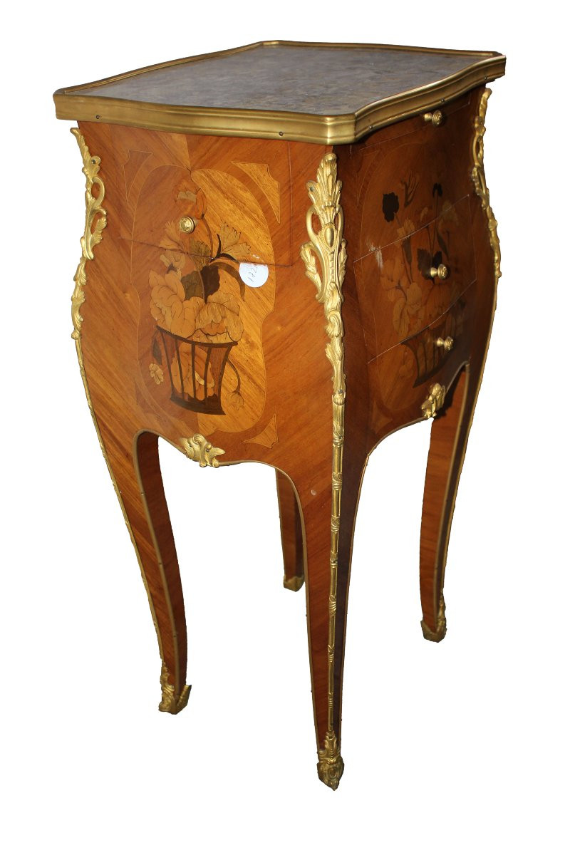 Chevet parisien français en bois de rose, style Louis XV, seconde moitié du XIXe siècle-photo-3