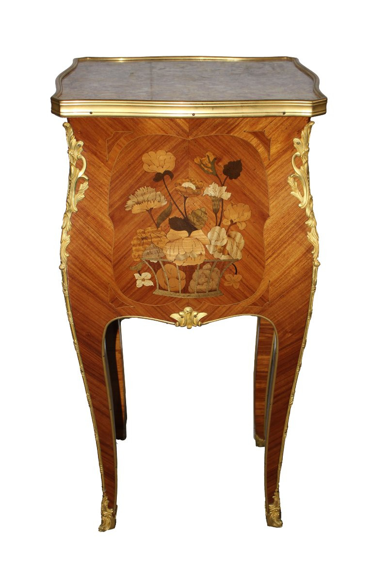 Chevet parisien français en bois de rose, style Louis XV, seconde moitié du XIXe siècle-photo-5