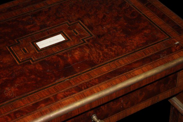 French Louis XVI Dressing Table In Maple Burl And Bois De Violette, Mid-19th Century-photo-2