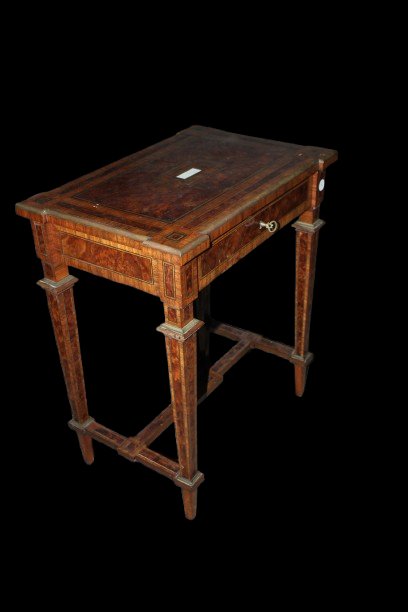 French Louis XVI Dressing Table In Maple Burl And Bois De Violette, Mid-19th Century-photo-4