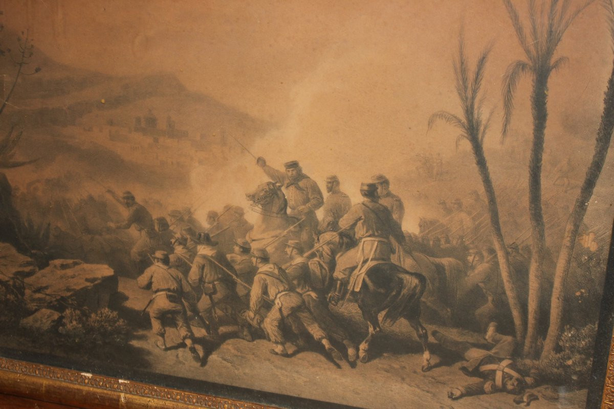 Paire de Gravures Italiennes Représentant des Scènes de Bataille, Fin XVIIIe – Début XIXe Siècl-photo-2