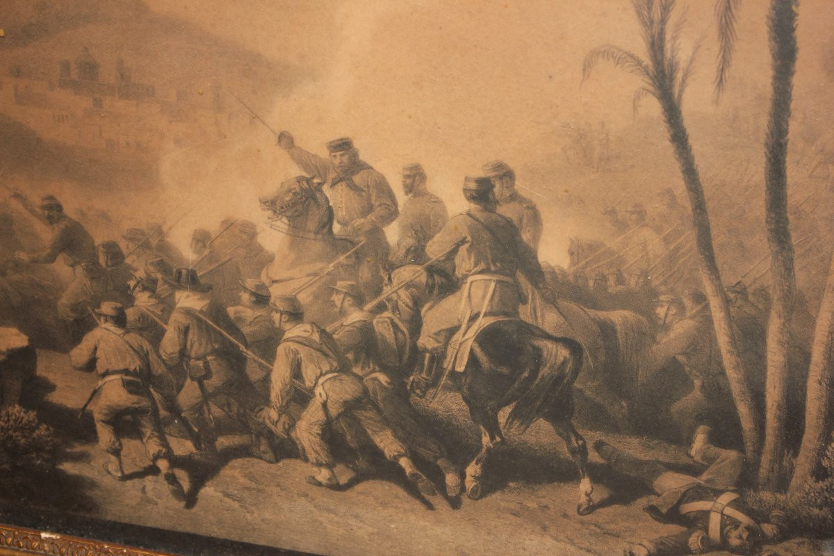 Paire de Gravures Italiennes Représentant des Scènes de Bataille, Fin XVIIIe – Début XIXe Siècl-photo-3