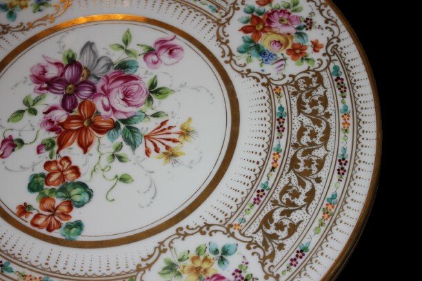 Charmante Table Basse Française en Porcelaine à Décor Floral, Début XXe Siècle-photo-4