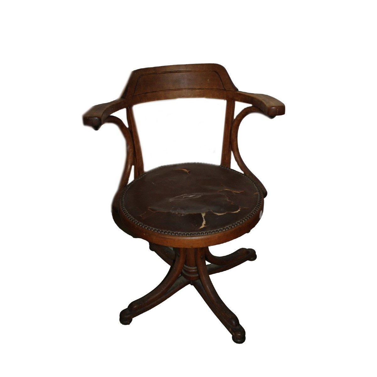 Early 20th Century Thonet Swivel Desk Chair In Beechwood – Northern Europe