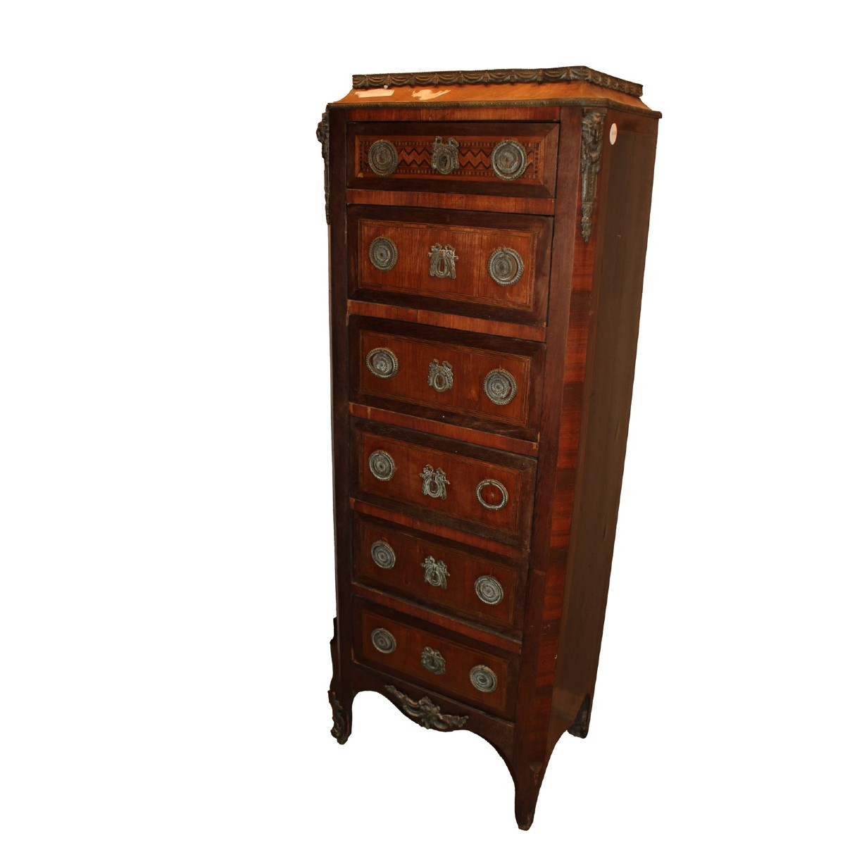 Small French Transitional Semainier In Bois De Violette – 6 Drawers, 19th Century (restoration 
