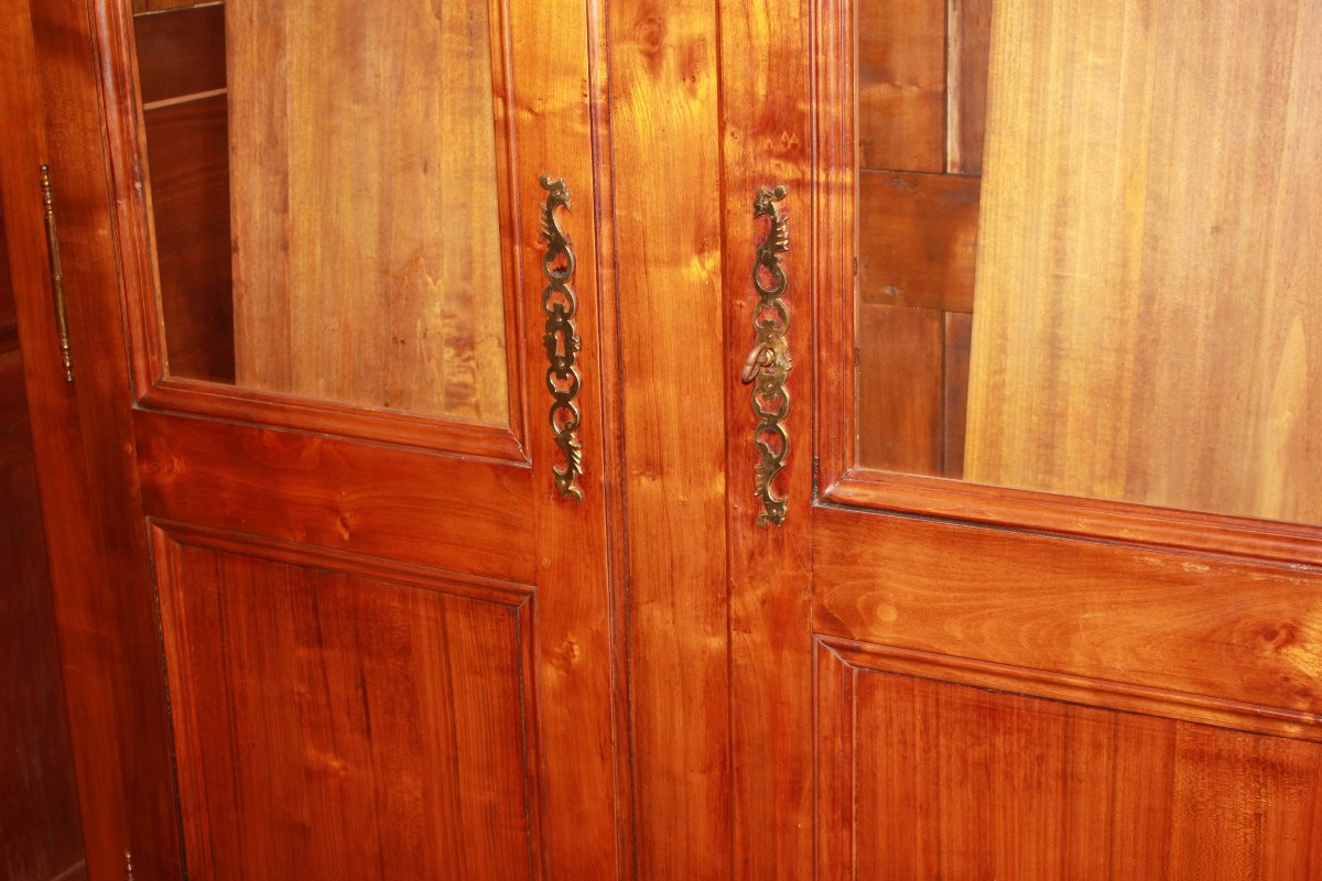 Large French Provençal Two-door Bookcase In Oak – Late 19th Century-photo-3