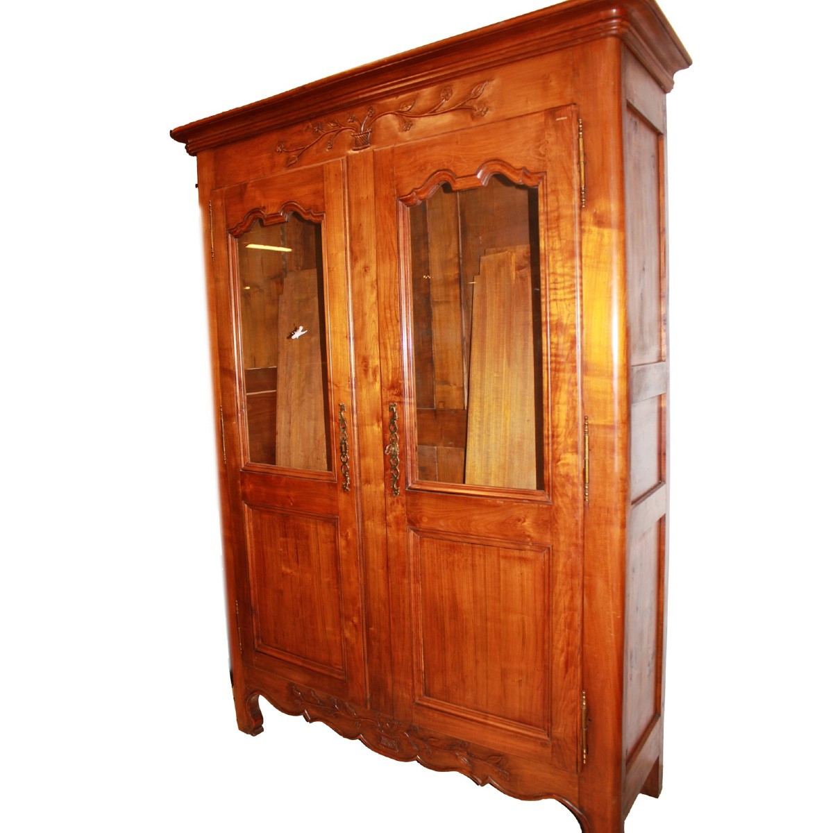 Large French Provençal Two-door Bookcase In Oak – Late 19th Century
