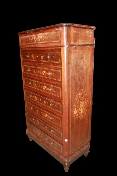 Semainier français en palissandre – Style Charles X, fin du XIXᵉ siècle-photo-4