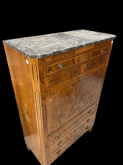 Secrétaire français style Louis XVI en noyer – Début du XIXᵉ siècle-photo-1