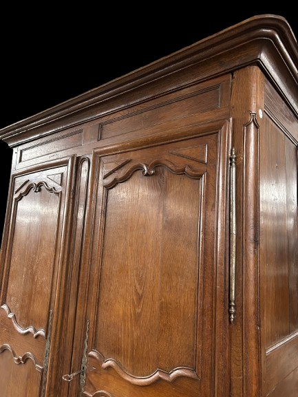 Large Early 19th Century French Provençal Oak Armoire Cabinet-photo-2