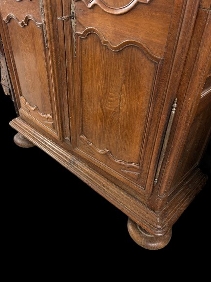 Large Early 19th Century French Provençal Oak Armoire Cabinet-photo-4