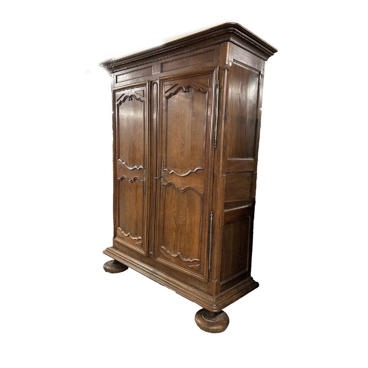 Large Early 19th Century French Provençal Oak Armoire Cabinet