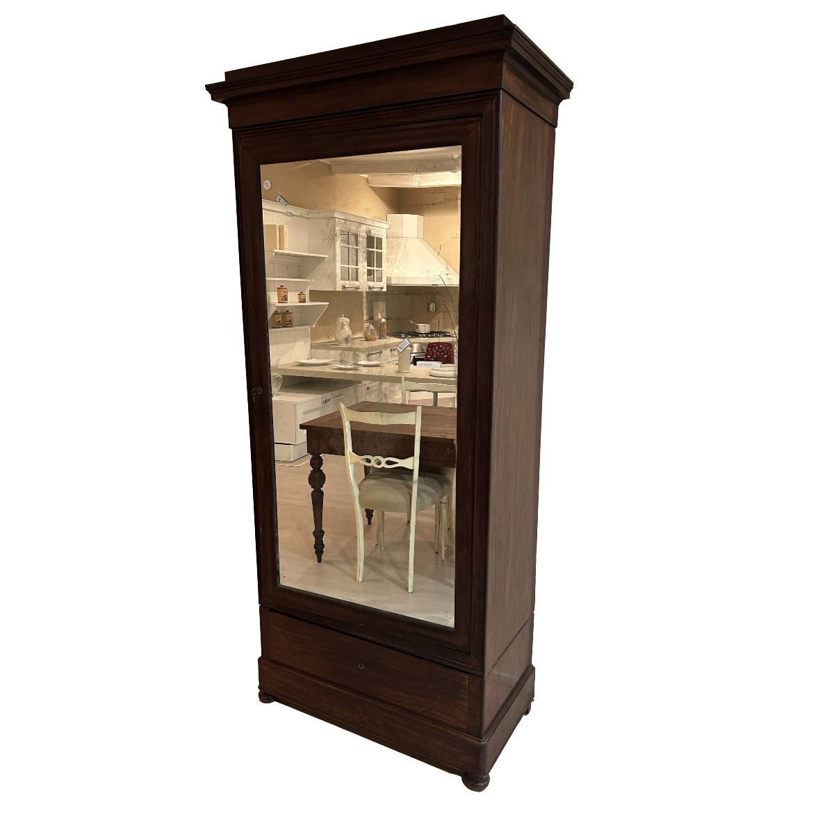 Armoire Française Directoire 1 Porte en Acajou avec Miroir – Seconde Moitié XIXe siècle
