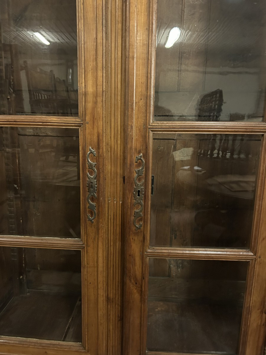 Grande Bibliothèque Provençale Française en Chêne à 3 Portes – Seconde Moitié du XIXe Siècle-photo-1