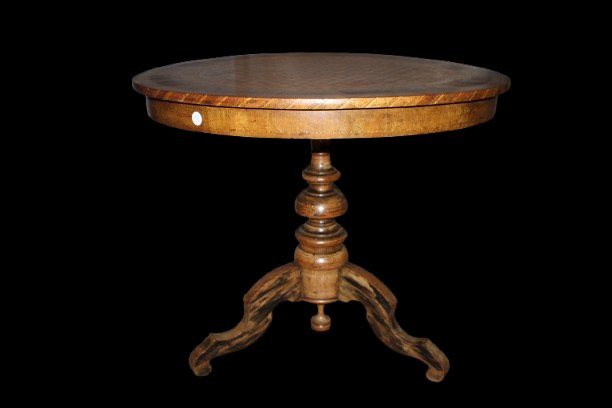Table Ronde Italienne de Sorrente en Noyer avec Marqueterie – Première Moitié du XIXe -photo-3