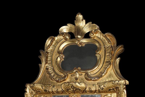 Miroir Français en Bois Doré à la Feuille d’Or – Seconde Moitié XIXe Siècle-photo-2