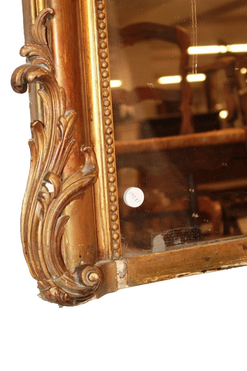 Grande Miroir Français Style Louis XV – Milieu XIXe Siècle (Bois Doré)-photo-4