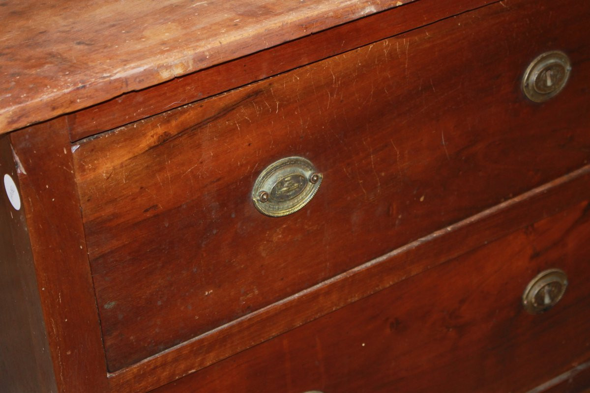 Commode Italienne Louis XVI en Noyer – Seconde Moitié XVIIIe Siècle-photo-2