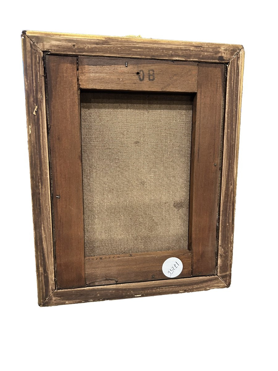 French Oil Painting Of A Young Girl – Early 20th Century With Original Frame-photo-3