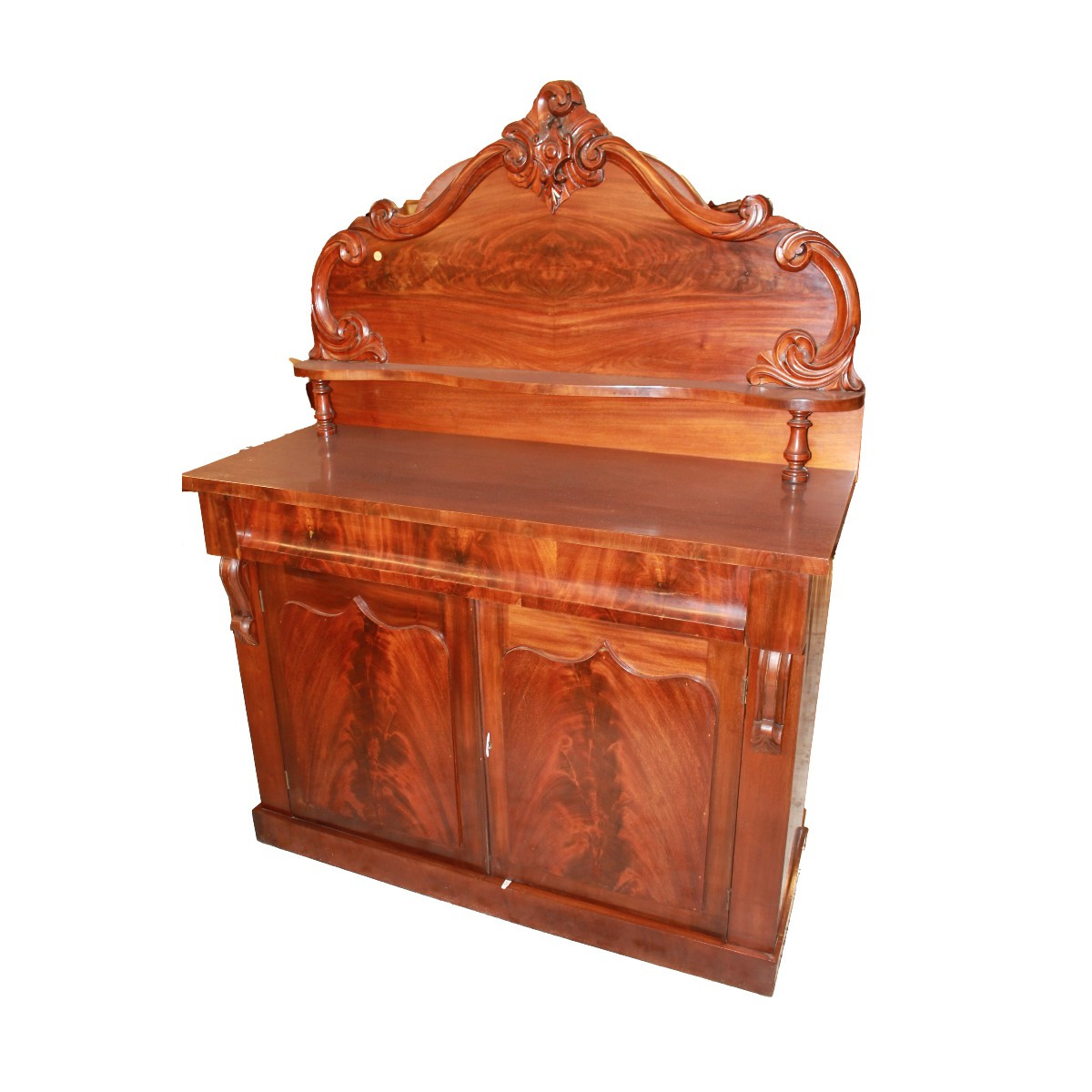 Northern European Biedermeier Mahogany Cabinet With Top Structure – Mid 19th Century