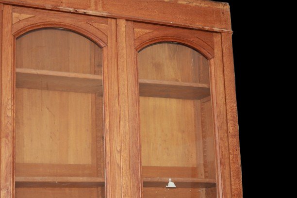 Large French Oak Bookcase, Two-body – Late 19th Century-photo-2