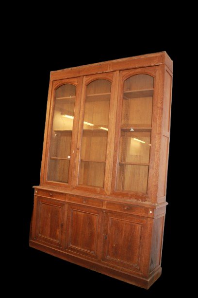 Large French Oak Bookcase, Two-body – Late 19th Century-photo-4