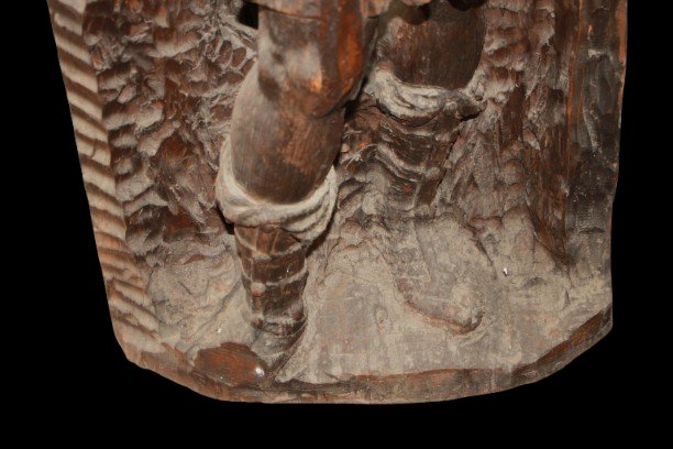 18th Century Italian Carved Wooden Sculpture – High Relief Male Figure-photo-4