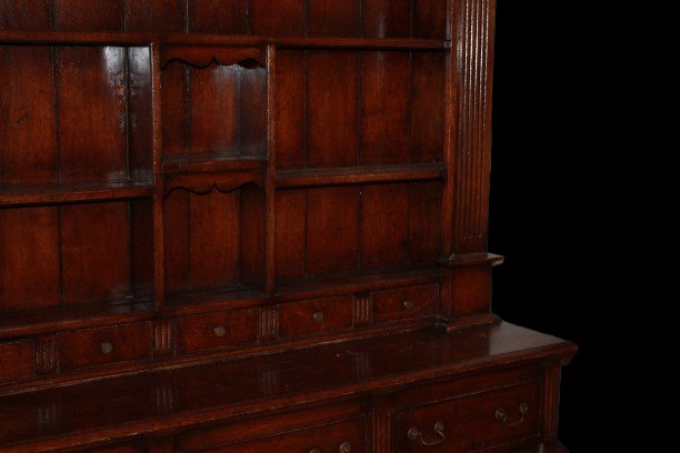 Grand buffet anglais ancien en chêne avec dressoir – début XIXe siècle-photo-3