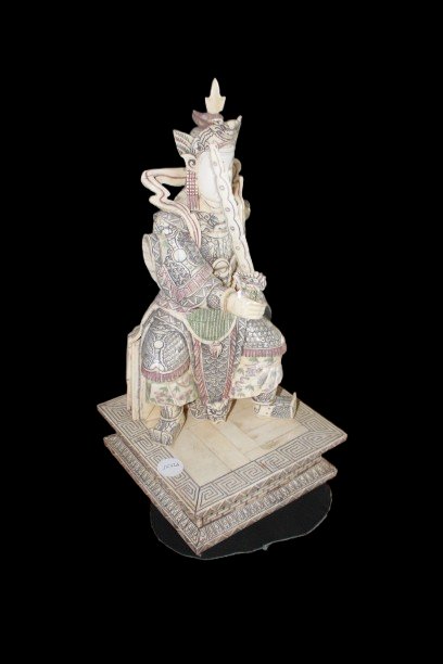 Pair Of Chinese Mammoth Ivory Sculptures – 20th Century-photo-5