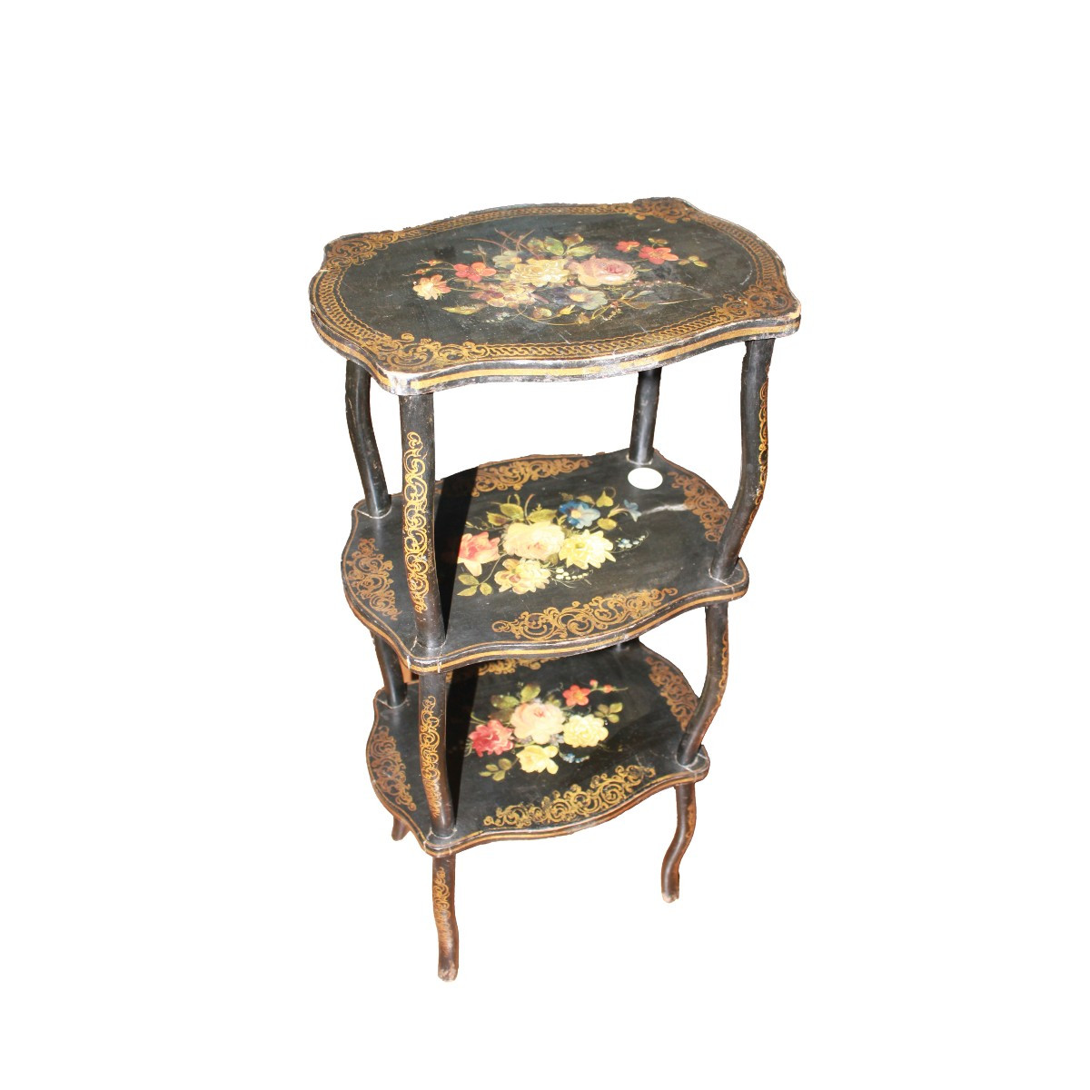 Petite Table Étagère Française Napoléon III en Bois Ébonisé – XIXe Siècle