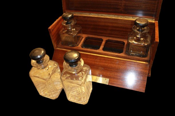 Cave à Liqueur Française Napoléon III avec Carafes – XIXe Siècle-photo-3