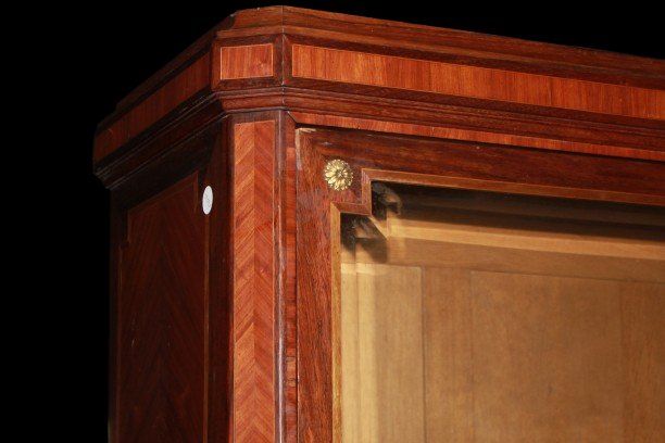 Large Antique French Louis XVI Display Cabinet In Rosewood And Bois De Rose, 19th Century-photo-2