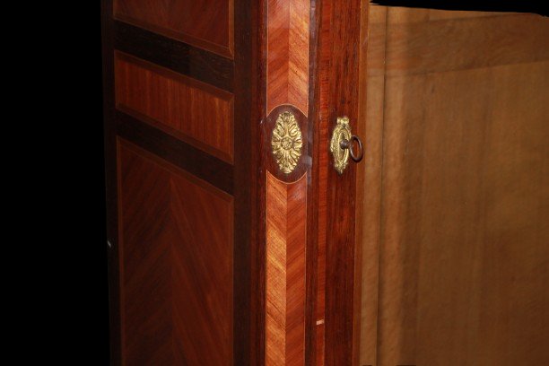 Large Antique French Louis XVI Display Cabinet In Rosewood And Bois De Rose, 19th Century-photo-3