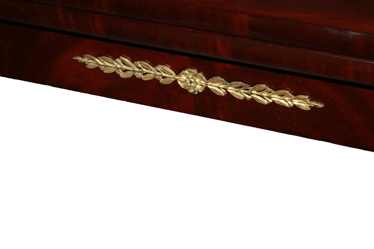 French Empire Game Table In Mahogany With Gilt Bronze Mounts, Mid-19th Century-photo-3