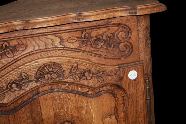 French Provincial Corner Cabinet In Oak, 19th Century-photo-2
