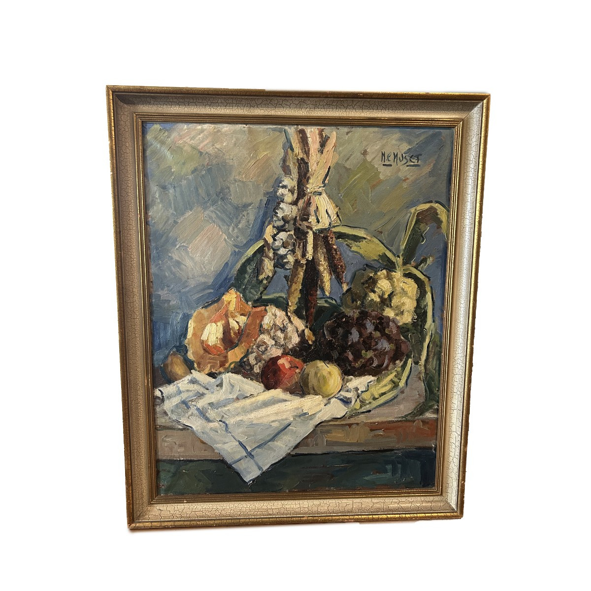 20th Century French Oil Painting Still Life In Post-impressionist Style, Signed H. E. Musset