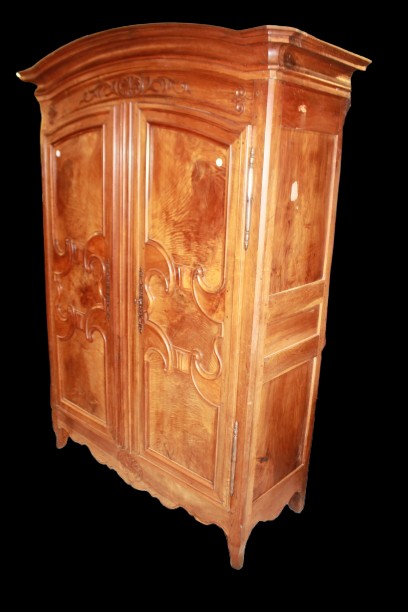 Grande armoire ancienne française style provençal en noyer, XVIIIe siècle-photo-1