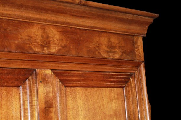 Armoire ancienne française style Louis-Philippe en noyer, restaurée, XIXe siècle-photo-2